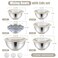 E-far Efar Mixing Bowls with Lids Set 15PCS Stainless Steel Mixing Nesting Bowl with Colander 3 Metal Grater for Kitchen PrepBakingStorage NonSlip Bottom Airtight Lid 46 3 15 1 07QT Khaki