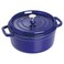Staub Cast Iron 4qt Round Cocotte Dark Blue