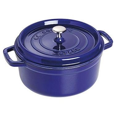 Staub Cast Iron 4qt Round Cocotte Dark Blue