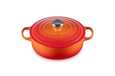 Le Creuset Enameled Cast Iron Signature Round Wide Dutch Oven 35 qt Flame