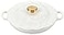 Le Creuset Enameled Cast Iron Signature Petal Braiser 225 qt White wGold Knob