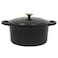 Crock-Pot Crock Pot Artisan 7Quart Round Cast Iron Dutch Oven with Lid Black Enamel Finish Gold Knob Durable HeavyDuty Cookware for Slow Cooking Baking and Roasting