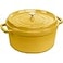 Staub Cast Iron Round Cocotte Dutch Oven 7quart serves 78 Made in France Citron