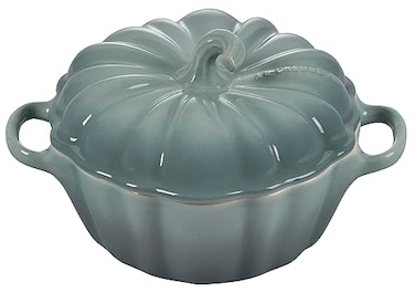 Le Creuset Stoneware Figural Pumpkin Petite Cocotte 12 oz Sea Salt