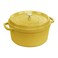 STAUB Enamelled Cast Iron Casserole Dish with Lid Suitable for All Heat Sources Including Induction 4 People Round 24 cm 370 L 47 kg Lemon