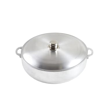 IMUSA Traditional Polished Aluminum Caldero Dutch Oven with Lid 69 Quarts Polished Aluminium