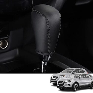 Bmolpt Custom Interior Accessories for Nissan Rogue Rogue Sport Altima Frontier Murano Pathfinder Sentra Leather Automatic Gear Shift Knob CoverTransimission Boots Shift Lever SheathBlack Stitches