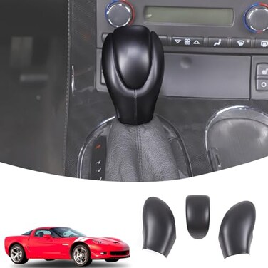 Lcojicep ABS Gear Shift Knob Head Cover Compatible with Corvette C6 20052013 Protective Shell Black