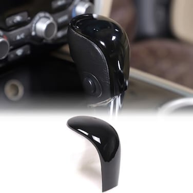 Moittellc Gear Shifter Head Cover Compatible with Nissan Pathfinder 20132018 Center Console Gear Shift Knob Hand Brake Cover Decorative Protection Sticker AccessoriesB Glossy Black