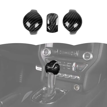 RT-TCZ RTTCZ Gear Shift Knob Cover Trim Interior Accessories for Ford Mustang 20152024 3PCS Carbon Fiber