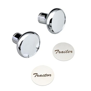 Xintre Pair of TractorTrailer Air Valve Knobs Made from Aluminum Interior Accessories Air Brake knobs Compatible with Kenworth T680 Peterbilt 379 389 579 Freightliner Chrome Stainless Steel 2 Set
