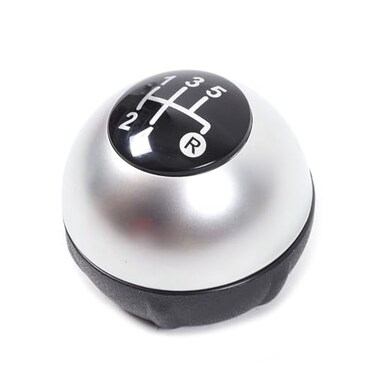 TongSheng 5 Gear Car ABS Control Console Gears Shift Head Protective Knob Matte Black Silver Pattern Compatible with Fiat 500 20122018