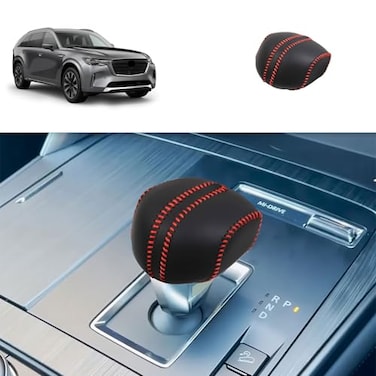 TERDARAY Gear Shift knob Cover Compatible with Mazda CX90 CX90 2024 2025 2026 Center Console Shifter Trim Automatic Transmission Decoration Interior Car Accessories Leather Material 1PC