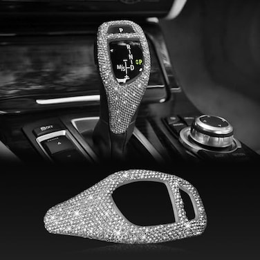 HHLOU Bling Interior Accessories Gear Shift Knob Cover Trim Fit for BMW 1 2 3 4 5 6 Series 3GT 5GT X3 X4 X5 X6Model A