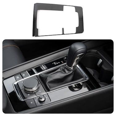 KELEIMAI Car Accessories Fit for Mazda CX50 CX50 2023 2023 2025 2026 Interior Gear Shift Knob Console Panel Trims Cover Frame Black Titanium 1PCS Stainless Steel