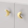 EHERDM 2Packs MoonShaped Cabinet Knob Brass Door Knobs Decorative Dresser Closet Handles Puller Cupboard Wardrobe Furniture Hardware for Home Kitchen Bedroom
