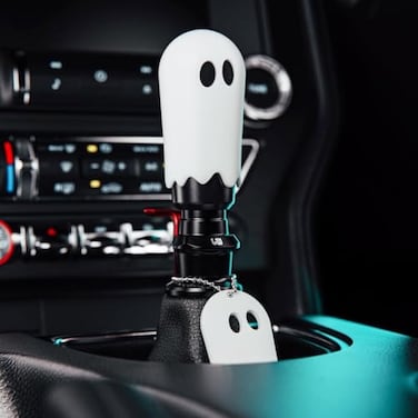 FirFiltr Universal Ghost Gear Shift Knob with 3 Threaded Adapters M8 M10 M12Fits for Most VehiclesSpooky Car Accessories Funny Gear Shifter Handle On Halloween