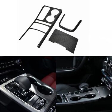 JUIVEEL for Kia Stinger Accessories Center Console Gear Shift Panel Cover Interior Decor Trim Compatible with Kia Stinger 20172024 AccessoriesCarbon Fiber Black Style