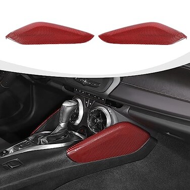 RAZPOY Gear Shift Side Panel Cover Trim Compatible with Chevrolet Chevy Camaro 20162023 Interior Accessories Red Carbon Fiber