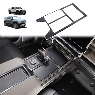 Suetlcoity for Hummer EV SUV Truck Accessories Center Console Gear Shift Panel Trim CoverSoft Carbon Fiber Gear Shift Control AntiScratch Panel Decorative Fit for Hummer EV Pickup SUV 20222024 2025 Bl