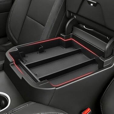 Autorder Center Console Organizer for 20212026 Chevy Chevrolet TahoeSuburbanGMC Yukon Accessories Armrest Storage Box Secondary Insert Tray with AntiSlip MatOnly for PowerSliding Console