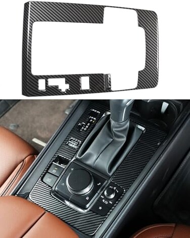 Birbenben Fit for Mazda CX50 2023 2024 2025 2026 Accessories Carbon Fiber Gear Shift Box Panel Car Center Console Cover Gear Panel Gear Shift Knob Cover Trims Frame Protection for CX 50 Interior