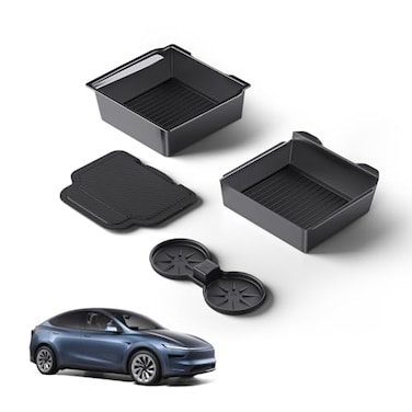 CARENTR Tesla New Model Y Juniper Model 3 Center Console Organizer DualLayer Storage Smooth Sliding Compatible with Model 3 20242025 New Model Y Juniper Accessories