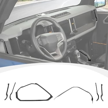 RAZPOY Center Console Dash Grab Handle Cover Trim Compatible with 20212024 Ford Bronco Interior Accessories Carbon Fiber Not for Bronco Sport