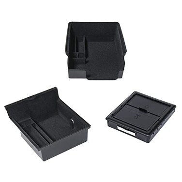 Carwiner 3PC Center Console Organizer Tray for 20212022 2023 Tesla Model 3 and 20212024 Model Y Flocked Armrest Drawer Storage Box Interior Accessories