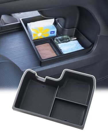 TOPINSTALL New Console Bottom Organizer Compatible with 20212026 Toyota Sienna Accessories Lower Center Console Tray Interior Storage Box with Multiple Compartments