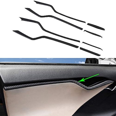 OBL Car Inner Door Trim Cover Interior Moldings Trims for Tesla Model S 20162020 ABS Imitation Carbon Fiber Interior Accessories Pack of 8