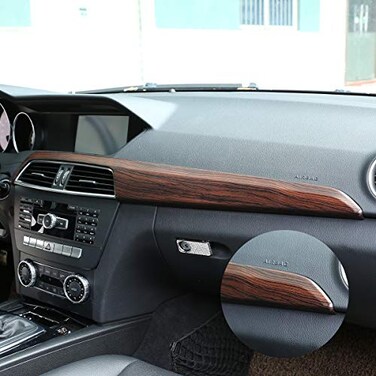CHEYA ABS Pine Wood Grain Car Center Console Dashboard Cover Panel for Mercedes Benz C Class W204 20102013 Left Hand Drive Accessories Pink Wood Grain