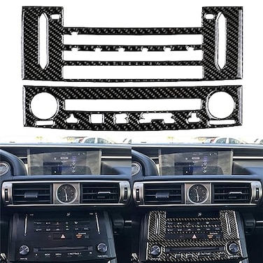 NVCNX Car Dashboard CD Panel Dash Cover Decal Compatible with Lexus IS250 2014 2015 IS200t 2016 2017 IS300 20162020 IS350 20142020 Carbon Fiber Interior Trim Accessories Black B