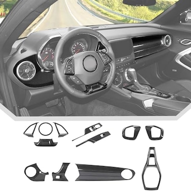 JeCar 12pcs Carbon Fiber Interior Trim Kit Compatible with 20172023 Chevy Camaro Interior Accessories