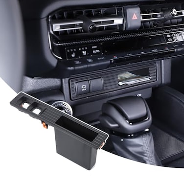 Heutamo Center Console Storage Box Compatible with Toyota Land Cruiser 250 Prado LC250 J250 2024 2025 2026 AccessoriesCenter Console Cigarette Lighter Panel Replacement With Storage Box