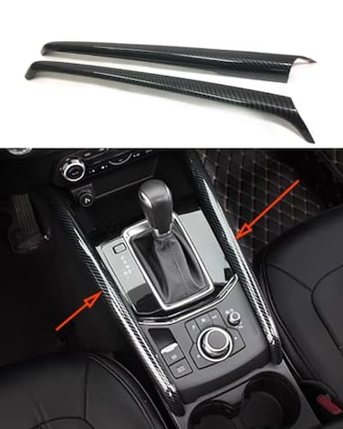 ANUNFRRE Car Accessories Fit for Mazda CX5 CX5 20172022 ABS Carbon Fiber Interior Center Console Control Panel Side Strip Cover Trim 2PCS Set