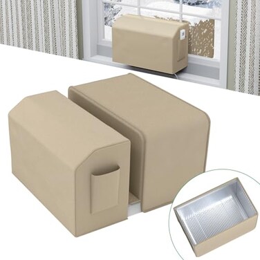 Forestchill 2 Pcs Window Air Conditioner Cover Compatible with Midea Ushaped Window AC Units Upgraded Insulated Outdoor Indoor Window AC Covers Set Full Coverage and Weatherproof for Winter