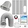 JENCEAILL Portable AC Window Vent Kit Adjustable VerticalHorizontal Sliding Window Kit Plate for AC Unit AC Window Vent Kit AC Window Seal With 59 Inch Diameter 59 Inch Length Exhaust Hose