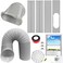 JENCEAILL Portable AC Window Vent Kit Adjustable VerticalHorizontal Sliding Window Kit Plate for AC Unit AC Window Vent Kit AC Window Seal With 59 Inch Diameter 59 Inch Length Exhaust Hose