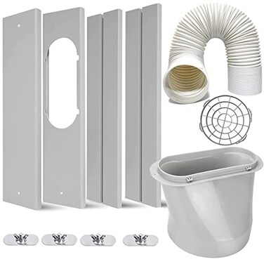 LEZIFU Portable Air Conditioner Kit with Hose Adjustable Window Seal with 59 Inch Diameter 59 Length Hose for VerticalHorizontal Window