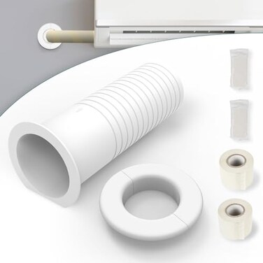 Daisypower Wall Sleeve for Air Conditioner Line Set Covers for Outside Units Mini Split Line Set AC Sleeve Trough the Wall Pipe Accessories for 3in Wall Hole 8 inches Length