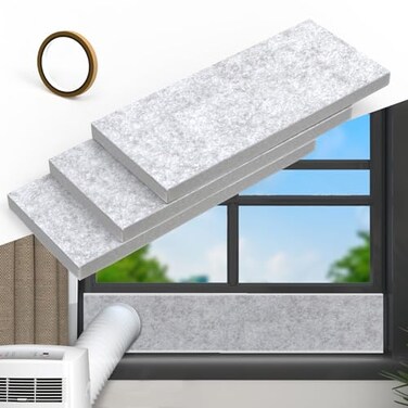 Flamorrow Insulated Foam Panels for Portable AC Window Seal Kit Sturdy Thick Air Conditioner Insulating Panel Adjustable AC Window Seal Panels for Seal Heat Fill Gap Reduce Noise 3 Pack
