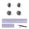 Kuflant Soft Plush Strips and Wheels Kit Compatible with Dyson Vacuum Cleaner Soft Roller Cleaner Head Replacement Parts A Set of 6Strips 91Inch Soleplate Strips