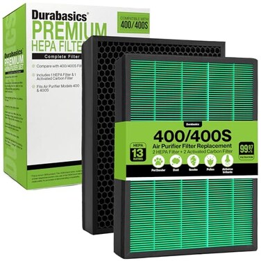 Durabasics Replacement Compatible with 400400S Airmega Max 2 High Performance HEPA and Activated Carbon Filter for Air Purifier 2Pack