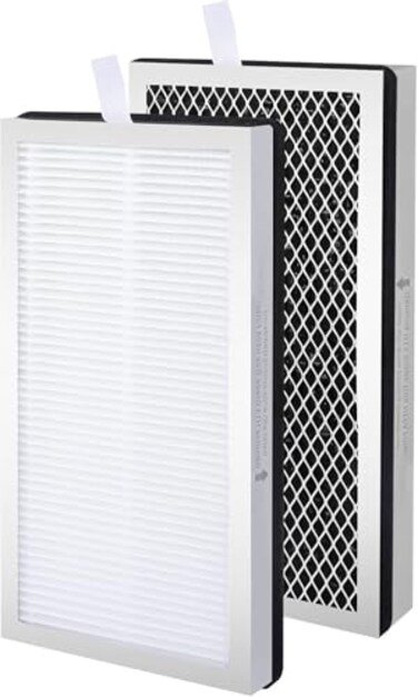 KeeTidy 2 Pack Model 15 Replacement Filters Compatible with MA Series Air Purifier H13 True HEPA and Activated Carbon 3 in 1 with PreFilter 5 L 1 W 10 H