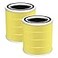 isinlive 2 Pack AC400 Air Purifiers Replacement Filter for Purivortex AC400 Air Purifier 3in1 HEPA Technology High Efficiency Pet Care Filter Yellow