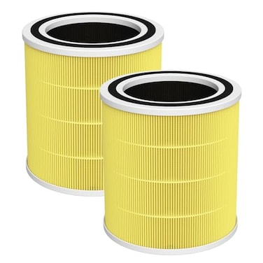 isinlive 2 Pack AC400 Air Purifiers Replacement Filter for Purivortex AC400 Air Purifier 3in1 HEPA Technology High Efficiency Pet Care Filter Yellow