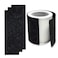 PUREBURG Replacement Filter Set Compatible with Hunter HP400 Cylindrical Tower Air PurifierH13 True HEPA 4 x Activated carbon PreFilter Air Clean Dust VOCs