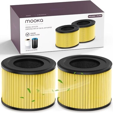 MOOKA 2 Pack APS0610L Air Purifier Pet Mode Filter 3in1 True HEPA Filter HighEfficiency Activated Carbon Air Filter for Allergies Smoke Odor Dander Pollen
