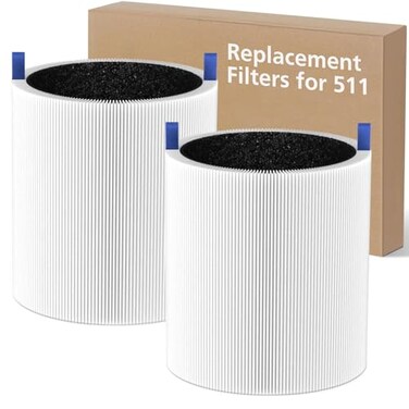 isinlive Blue Pure 511 Replacement Filter Compatible with Blueair Blue Pure 511 Air Purifier 2in1 511 HEPA Particle Filter and Activated Carbon Filter 2 Pack